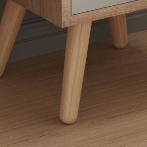 Dinkl bedside table, Hm2472.05, melamine-2 drawers, sonema-gray, 29.7x29.7x45hcm