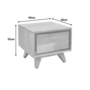 Нощно шкафче Emira масивно дърво акация естествен нюанс 40x40x35см
