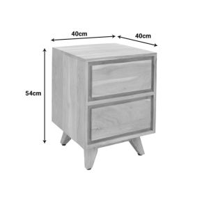 Нощно шкафче Emira масивно дърво акация естествен нюанс 40x40x54см