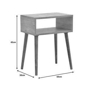Нощно шкафче Hank в естествен калъф 45x30x60см
