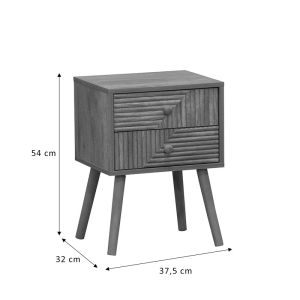 Нощно шкафче Historicwith с 2 чекмеджета в натурален цвят 37,5x32x54cm