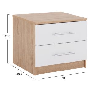 Нощно шкафче Hm2220,06 цвят бял/сонома 48x40,5x41,5cm