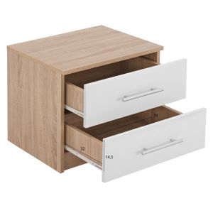 Нощно шкафче Hm2220,06 цвят бял/сонома 48x40,5x41,5cm