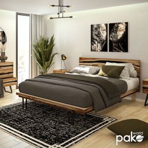 Нощно шкафче Lizard Imena Alicia от масивно дърво тропическа акация 45x35x56cm