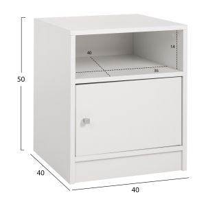 Нощно шкафче Malory Hm2205,05 бял меламин 40x40x50hcm