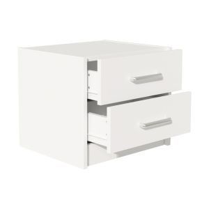 Нощно шкафче Olympus с 2 чекмеджета в бял цвят 47,5x40,5x40,5
