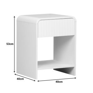 Нощно шкафче Zeplen Mdf в бял цвят 40x40x53см