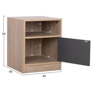 Нощно шкафче от меламин Malory Hm2205,04 цвят сонома/сив 40x40x50