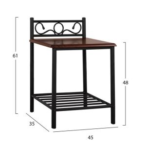 Нощно шкафче от метал и дърво Suzie Hm388 45x35x48-61cm