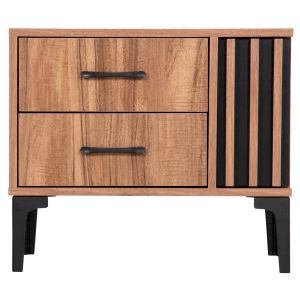 Harry series bedside table, natural wood-black color 55x43x48hcm Hm2487.01