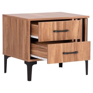 Harry series bedside table, natural wood-black color 55x43x48hcm Hm2487.01