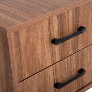 Harry series bedside table, natural wood-black color 55x43x48hcm Hm2487.01