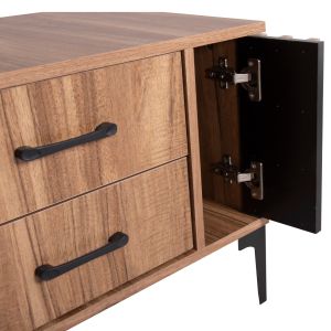 Harry series bedside table, natural wood-black color 55x43x48hcm Hm2487.01