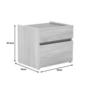 Comcie nightstand in natural with gray color 50x42x45.5cm
