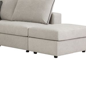 Reversible polymorphic sofa London light gray fabric-gray cushions 296x246x95cm