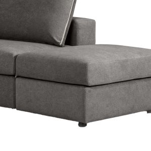 Reversible polymorphic sofa London gray fabric-light gray cushions 296x246x95cm