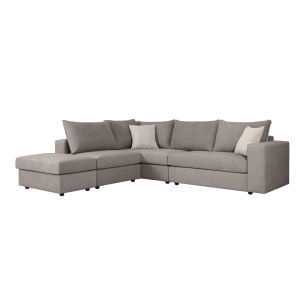 Reversible polymorphic sofa London gray fabric-light gray cushions 296x246x95cm
