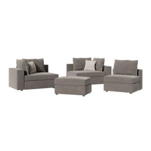 Reversible polymorphic sofa London gray fabric-light gray cushions 296x246x95cm