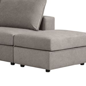 Reversible polymorphic sofa London gray fabric-light gray cushions 296x246x95cm