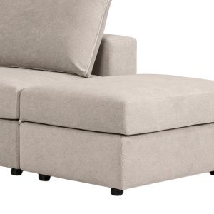 Reversible polymorphic sofa London gray-beige fabric-light gray pillows 296x246x95cm