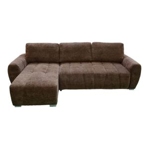 Vivad reversible sofa bed in dark brown fabric 275x164x91cm