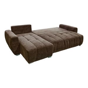Vivad reversible sofa bed in dark brown fabric 275x164x91cm