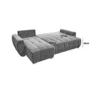 Vivad reversible sofa bed with beige fabric 275x164x91cm
