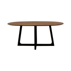 Oval wooden dining table Eclipse brown color 180x100x77cm