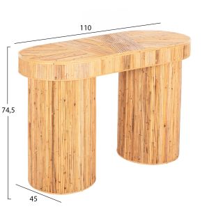 Овална конзолна маса Gatsby, натурален ратан 110x45x74,5hcм Hm9871