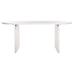 Oval dining table Honky Santorini Wood Hm9690 solid mango wood in white color 180x90x76hcm