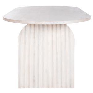 Oval dining table Honky Santorini Wood Hm9690 solid mango wood in white color 180x90x76hcm