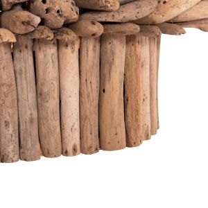 Oval coffee table Sparrow Hm9962 Driftwood Naturally - natural wood and glass 106x55.5x50.5cm.
