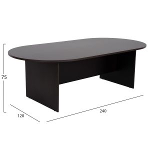 Oval conference desk Sienna, melamine in wine 240x120x75hcm Hm2134,02