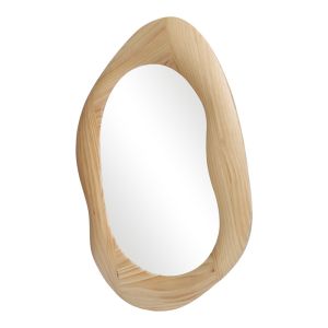 Oval mirror Enola made of MDF in a natural shade 54x2.5x80cm