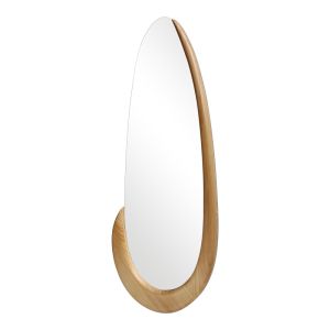 Oval mirror Marly made of Mdf in a natural shade 50.5x4x127cm