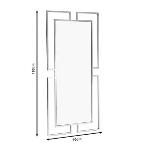 Mirror Focus steel-stainless steel frame 90x2x180cm