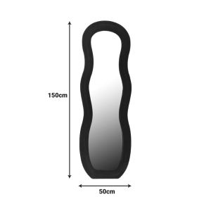Mirror Glinde velvet in black color 90x3.5x150cm
