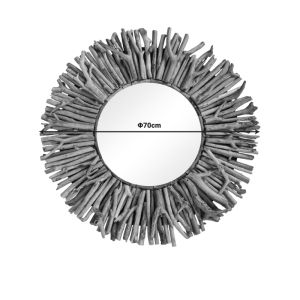 Grazzy Arum Wood mirror in natural shade D70x8cm