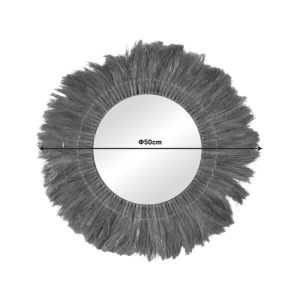 Seire mirror, matte finish, natural shade, D50x8cm