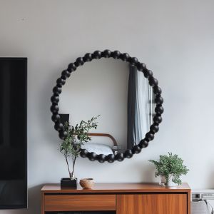 Specio wooden mirror in black shade 60x4.5cm