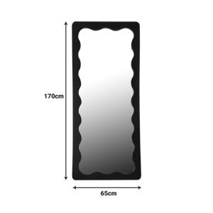 Mirror Werdy wood in black color 65x2.4x170cm