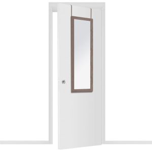 Door mirror with frame Mdf-aluminum walnut color 35x2x109cm