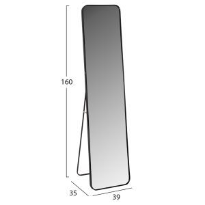 Огледало за под Boely Hm9577,01 с алуминиева рамка цвят черен 40x35x160hcm