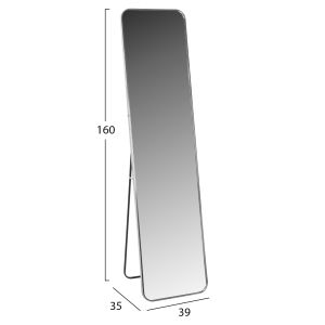 Огледало за под Boely Hm9577,40 с алуминиева сребърна рамка 40x35x160hcm