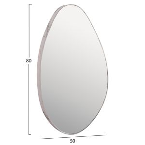 Wall mirror Hm4488.05 MDF frame in white marble color 50x80hcm.