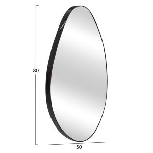Wall mirror Hm4488.01 MDF frame in black marble color 50x80hcm.