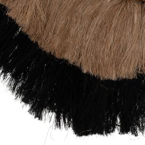 Round mirror in natural and black color Hm7737