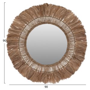 Round mirror in natural color Hm7736