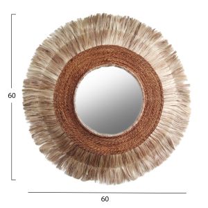 Round mirror in natural color Hm7739