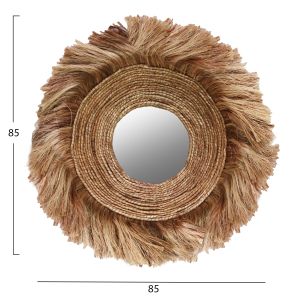 Round mirror in natural color Hm7742